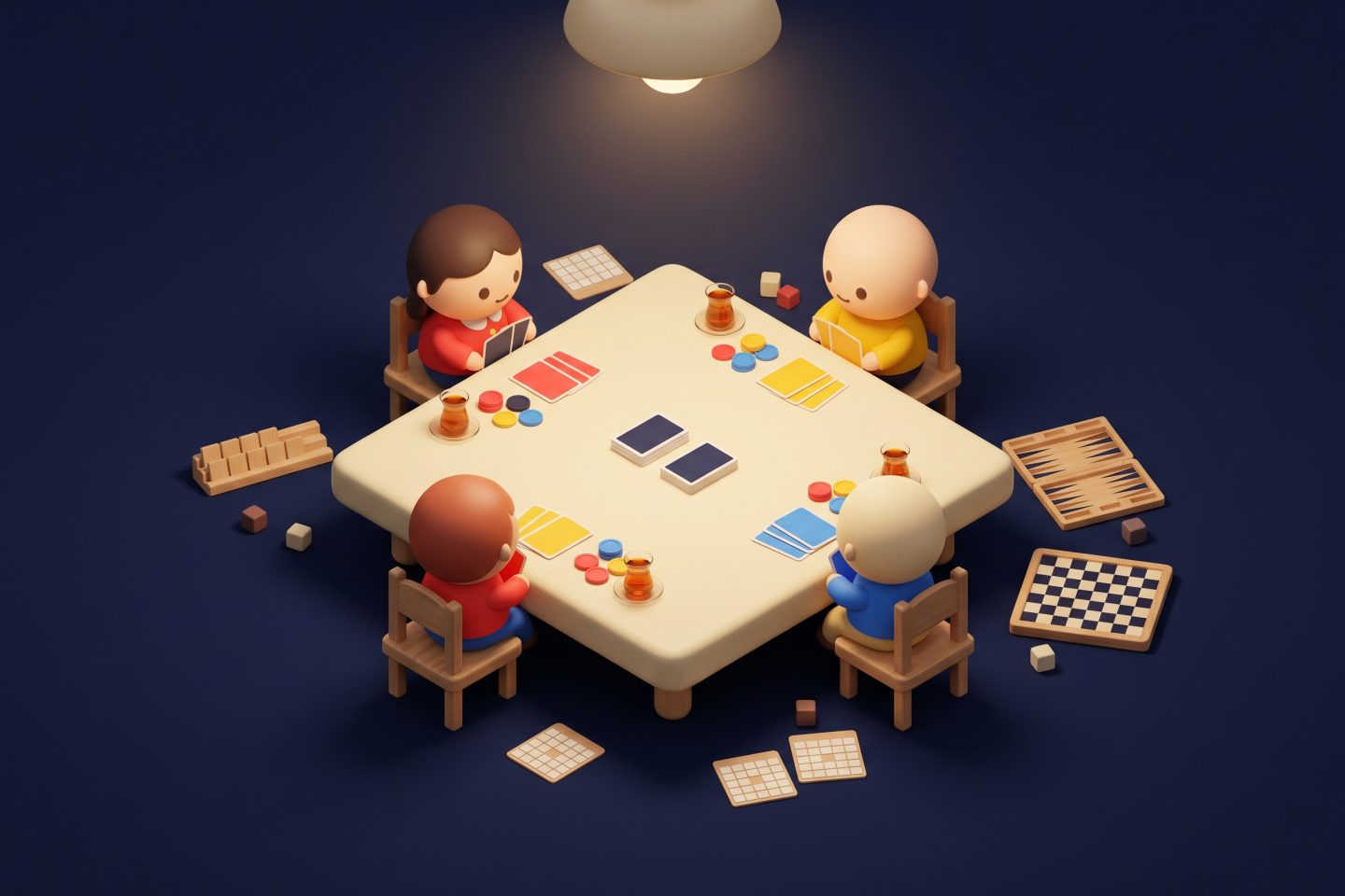 bridge team events at a friendly four player table