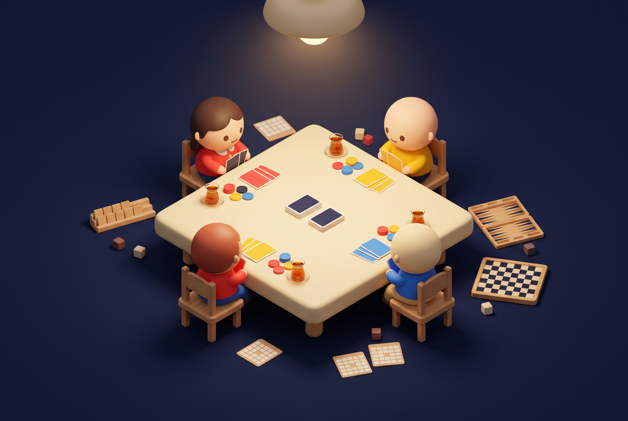 bridge team events at a friendly four player table