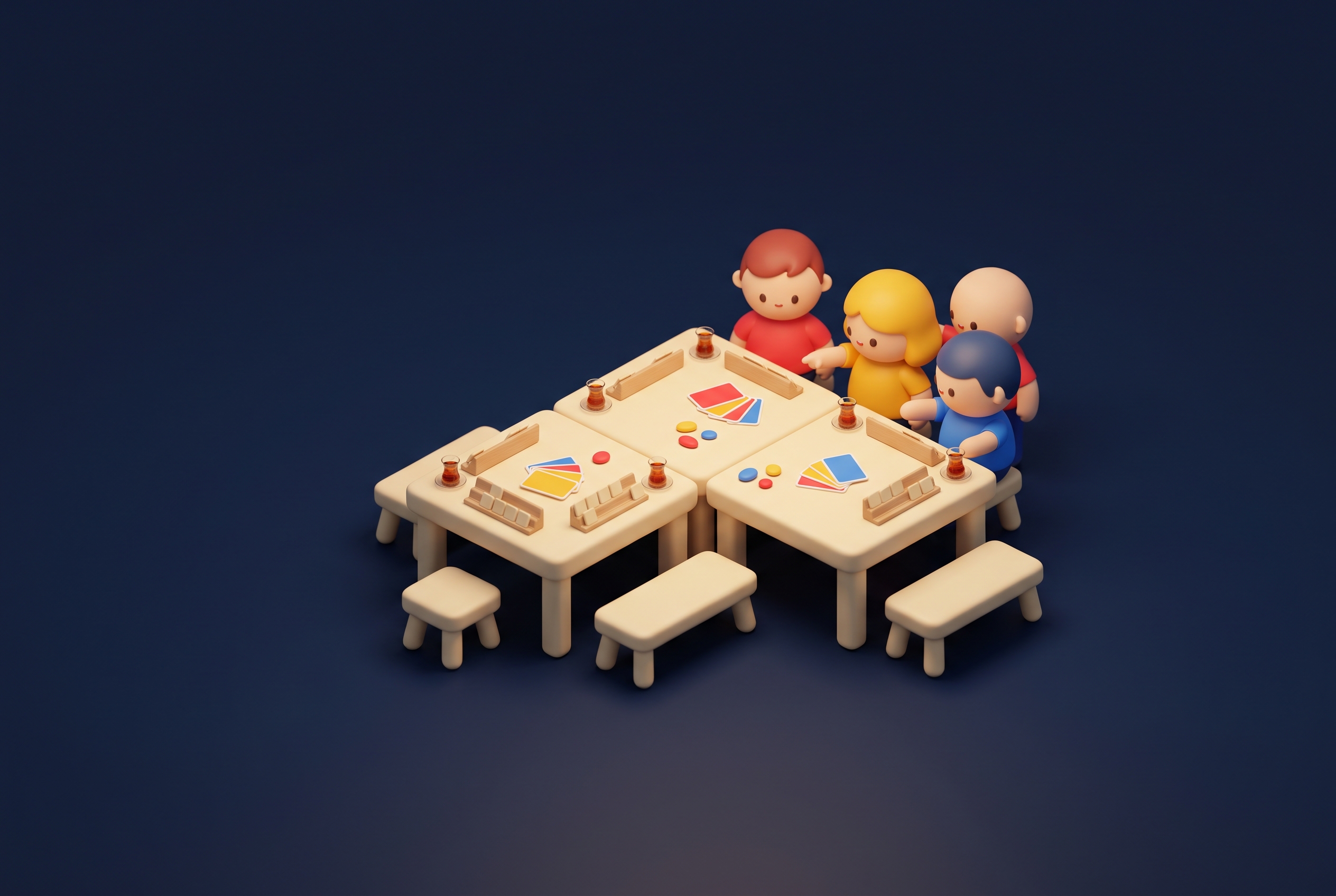 bridge team events with friends watching two tables