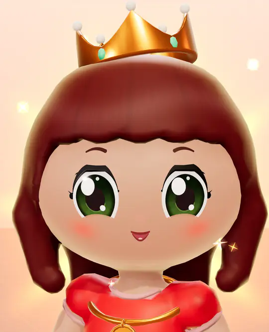 Un avatar adorable con una corona dorada